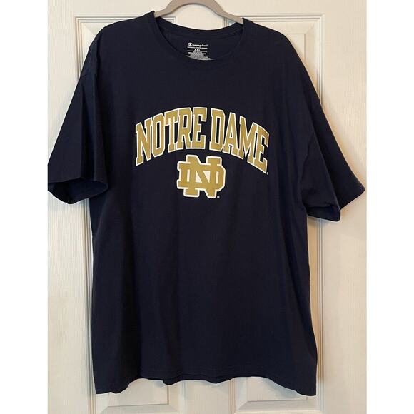 Champion Other - NOTRE DAME FIGHTING IRISH T Shirt Men’s MEDIUM CHAMPION Blue Classic Logo